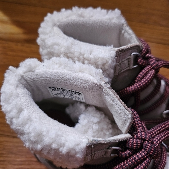 Sorel Harlow Lace Up Cozy Boots Size 7 Gray Sheepskin Collar Waterproof - Picture 8 of 9